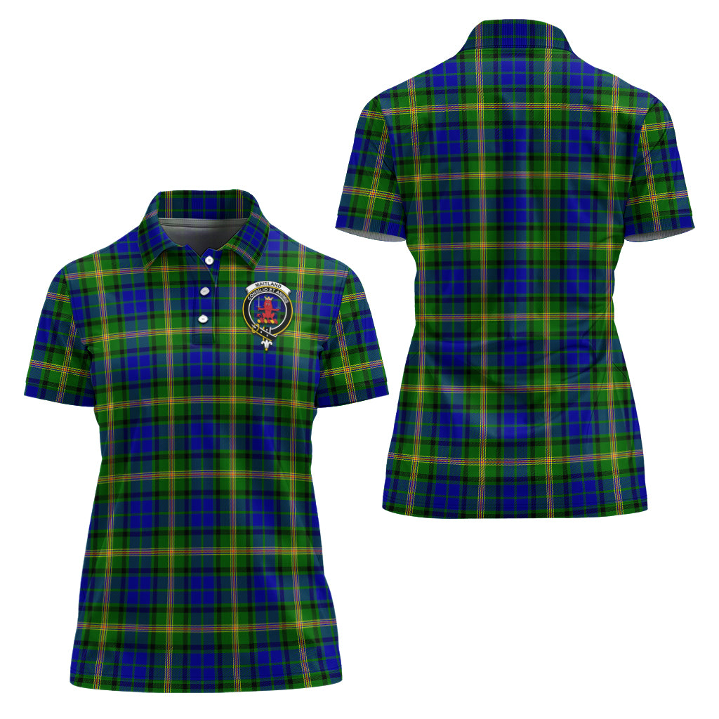 Maitland Tartan Polo Shirt with Family Crest For Women Women - Tartan Vibes Clothing