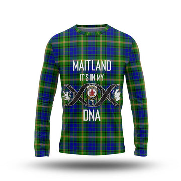 Maitland Tartan Long Sleeve T-Shirt with Family Crest DNA In Me Style