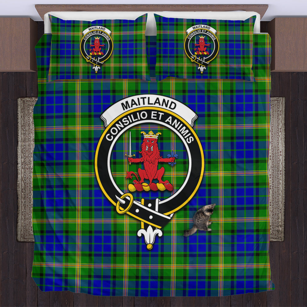 Maitland Tartan Bedding Set with Family Crest US Bedding Set - Tartan Vibes Clothing