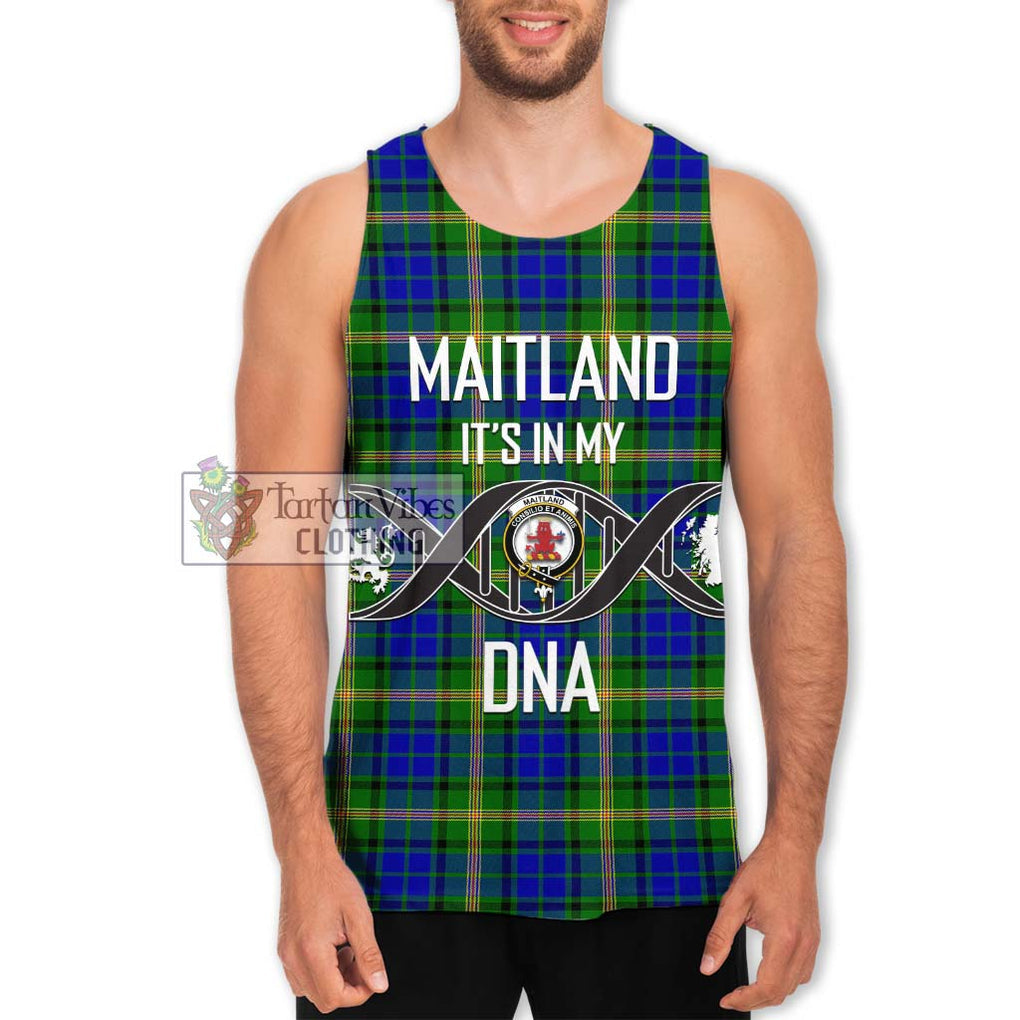 Maitland Tartan Men's Tank Top with Family Crest DNA In Me Style Men - Tartanvibesclothing Shop