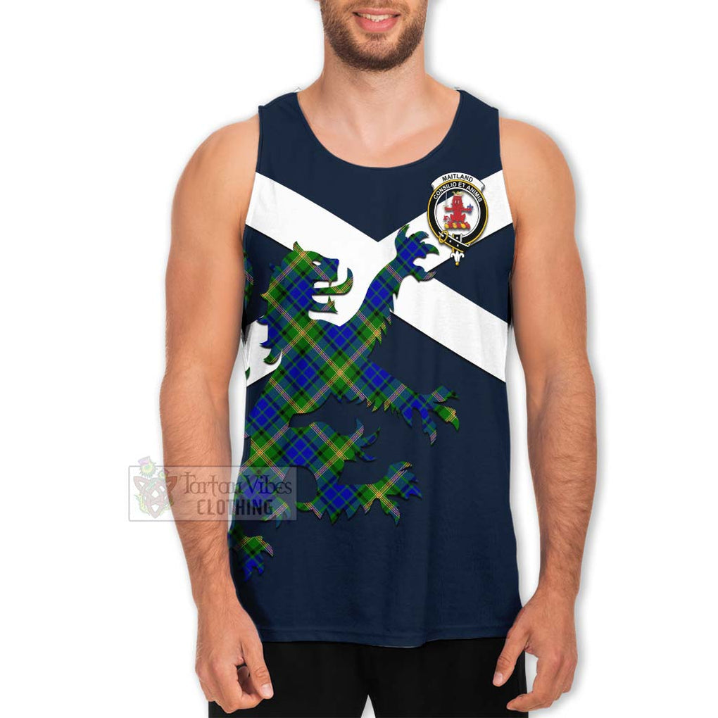 Tartan Vibes Clothing Maitland Tartan Lion Rampant Men's Tank Top – Proudly Display Your Heritage with Alba Gu Brath and Clan Name
