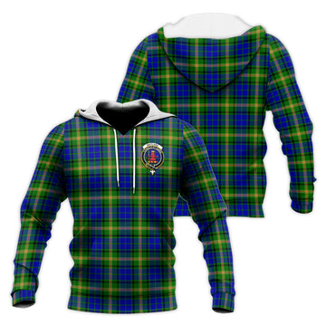 Maitland Tartan Knitted Hoodie with Family Crest