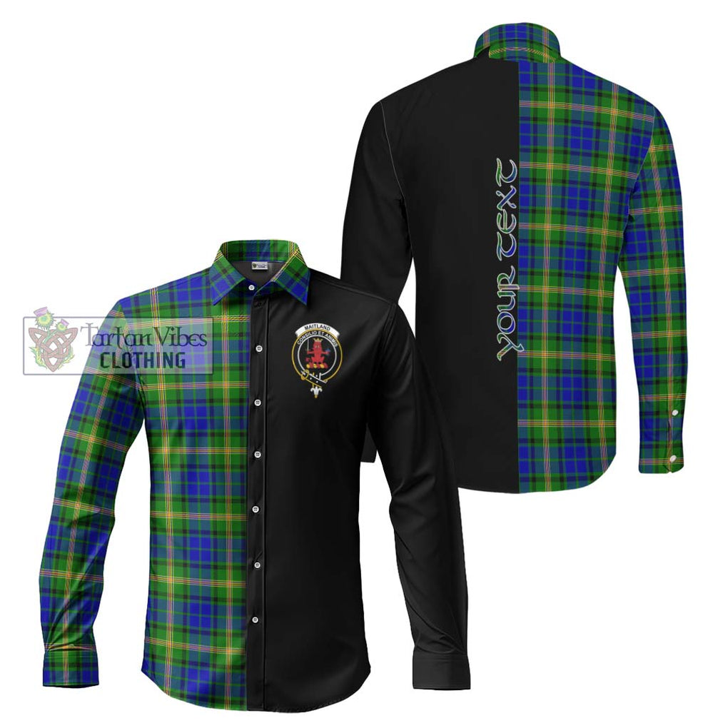 Maitland Tartan Long Sleeve Button Shirt with Family Crest and Half Of Me Style Men's Shirt S - Tartanvibesclothing Shop