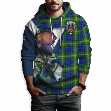 Maitland Tartan Family Crest Hoodie Scottish Thistle Celtic Inspired