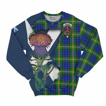 Tartan Vibes Clothing Maitland Tartan Family Crest Sweatshirt Scottish Thistle Celtic Inspired