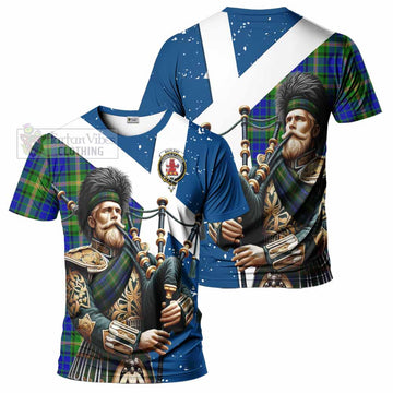 Maitland Tartan T-Shirt with Family Crest Scottish Bagpiper Vibes