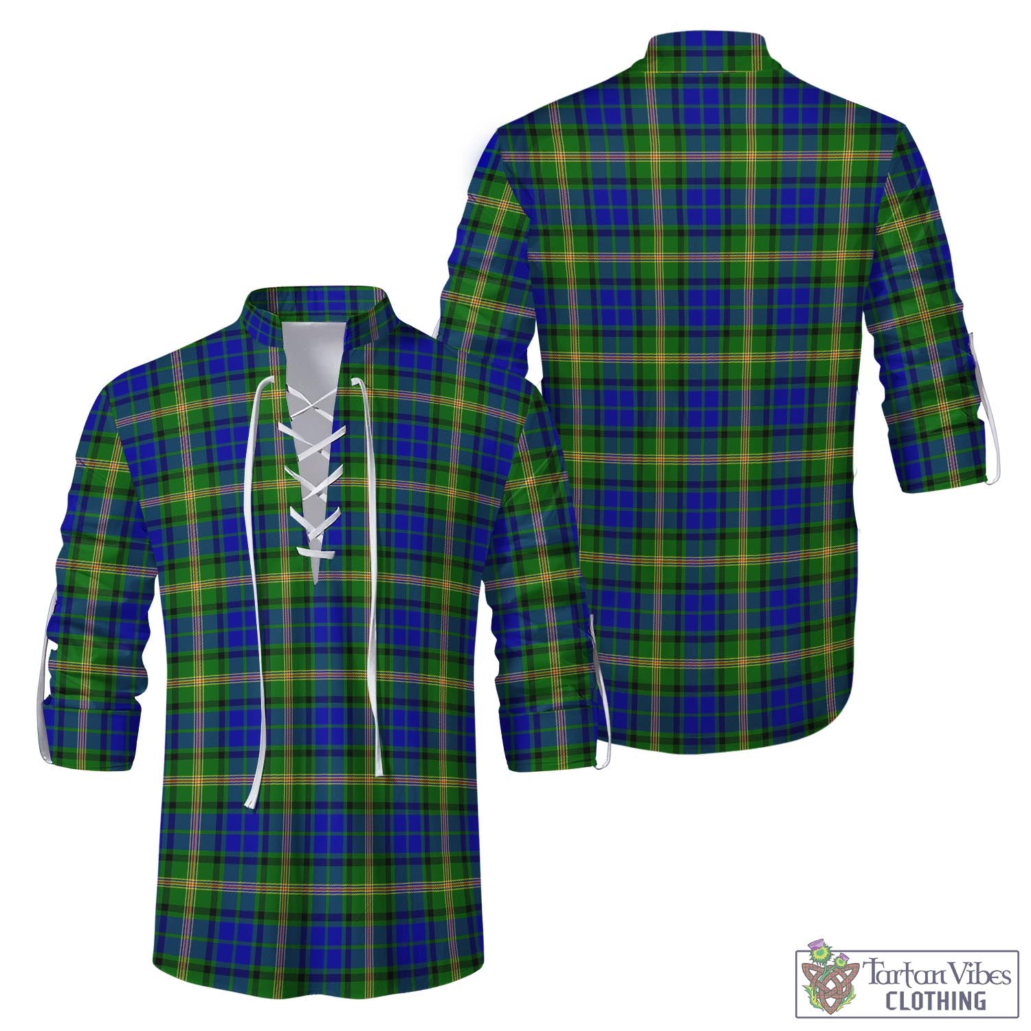 Tartan Vibes Clothing Maitland Tartan Men's Scottish Traditional Jacobite Ghillie Kilt Shirt