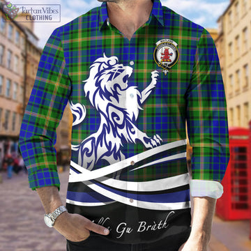 Maitland Tartan Long Sleeve Button Up Shirt with Alba Gu Brath Regal Lion Emblem