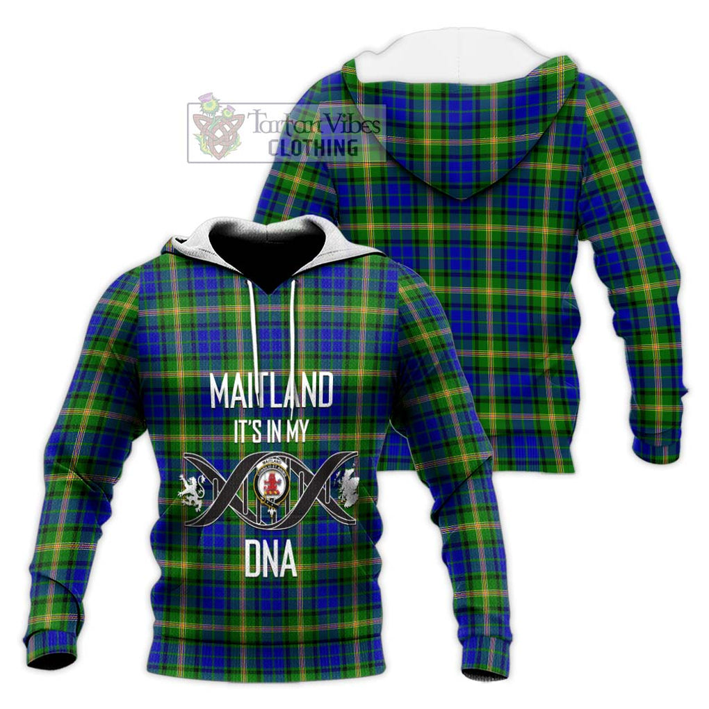 Maitland Tartan Knitted Hoodie with Family Crest DNA In Me Style Unisex Knitted Pullover Hoodie - Tartanvibesclothing Shop