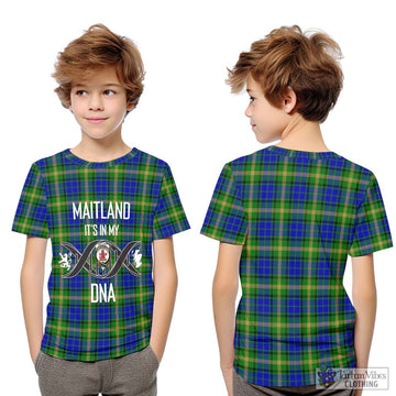 Maitland Tartan Kid T-Shirt with Family Crest DNA In Me Style Youth XL Size14 - Tartanvibesclothing Shop