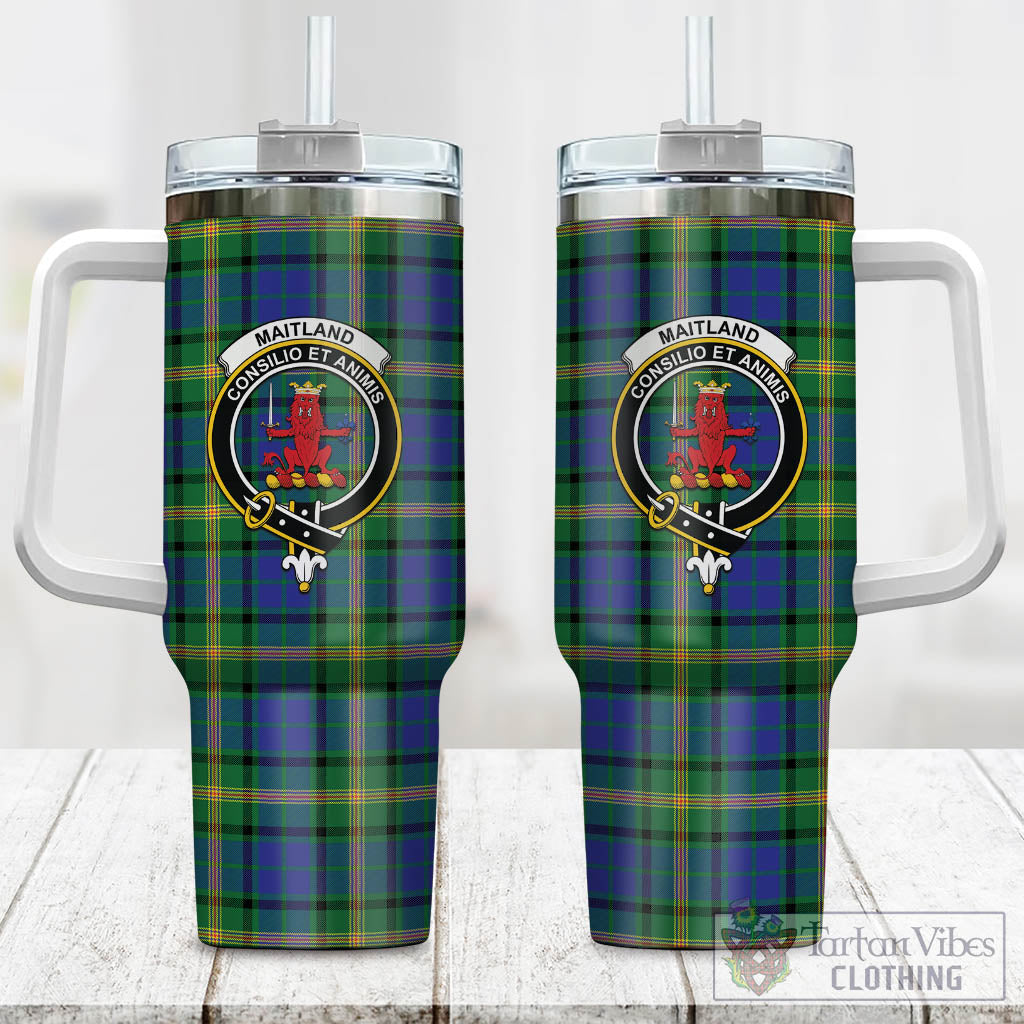 Tartan Vibes Clothing Maitland Tartan and Family Crest Tumbler with Handle