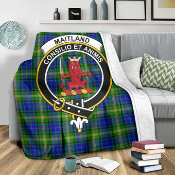 Maitland Tartan Blanket with Family Crest