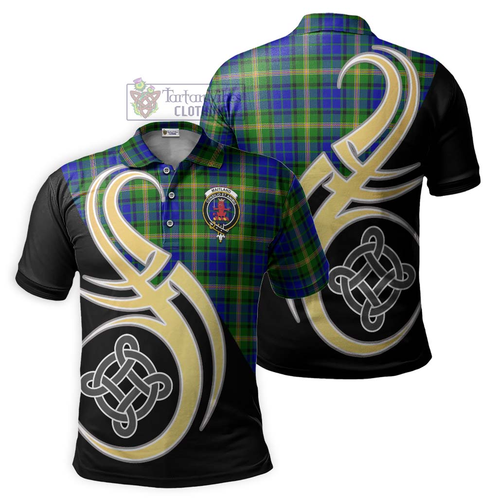 Maitland Tartan Polo Shirt with Family Crest and Celtic Symbol Style Kid - Tartan Vibes Clothing
