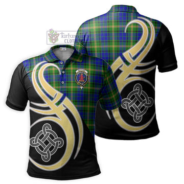 Maitland Tartan Polo Shirt with Family Crest and Celtic Symbol Style
