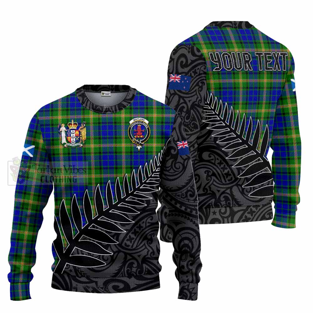 Maitland Crest Tartan Knitted Sweater with New Zealand Silver Fern Half Style Unisex - Tartan Vibes Clothing