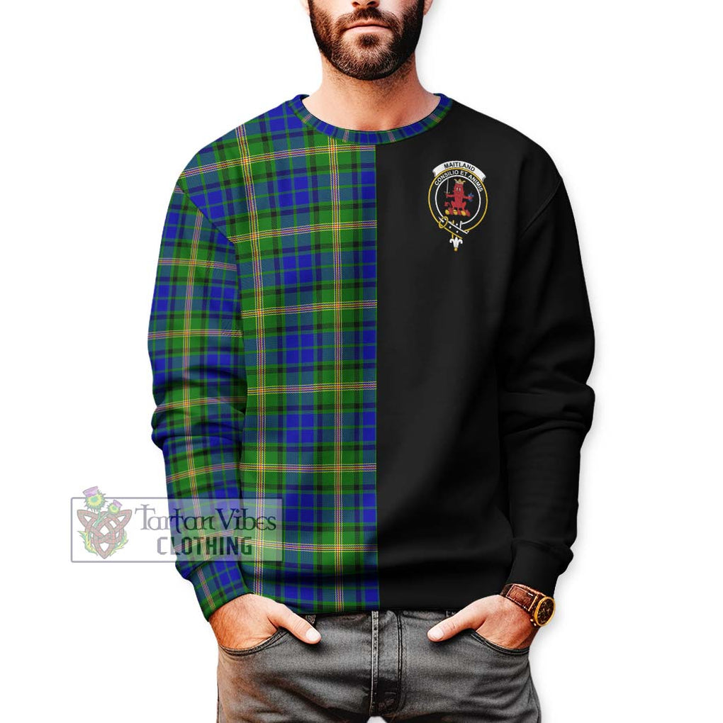 Maitland Tartan Sweatshirt with Family Crest and Half Of Me Style Unisex - Tartanvibesclothing Shop