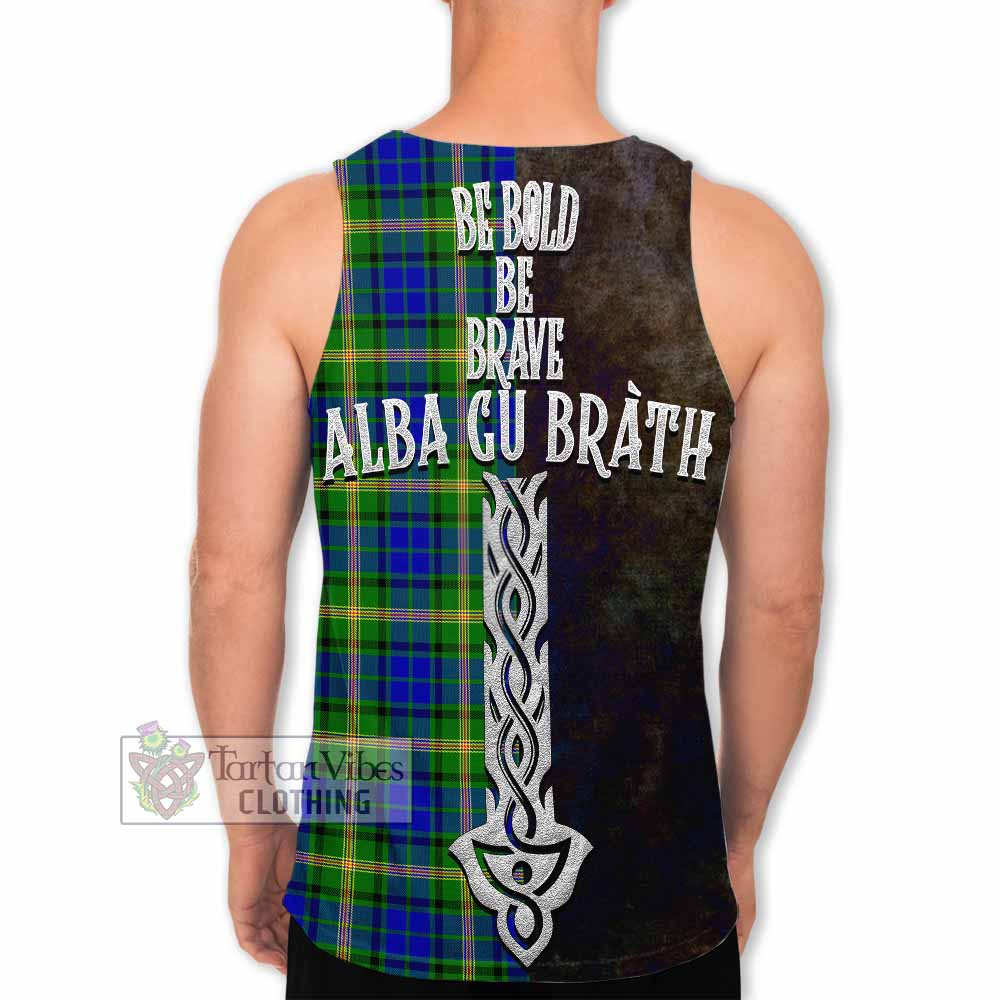Tartan Vibes Clothing Maitland Tartan Family Crest Men's Tank Top Alba Gu Brath Be Brave Lion Ancient Style