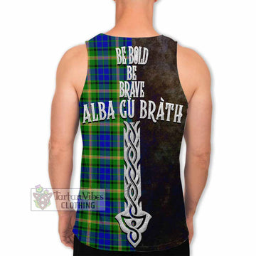 Maitland Tartan Family Crest Men's Tank Top Alba Gu Brath Be Brave Lion Ancient Style