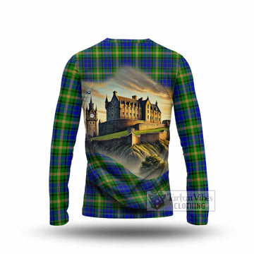 Maitland Tartan Family Crest Long Sleeve T-Shirt with Scottish Ancient Castle Style