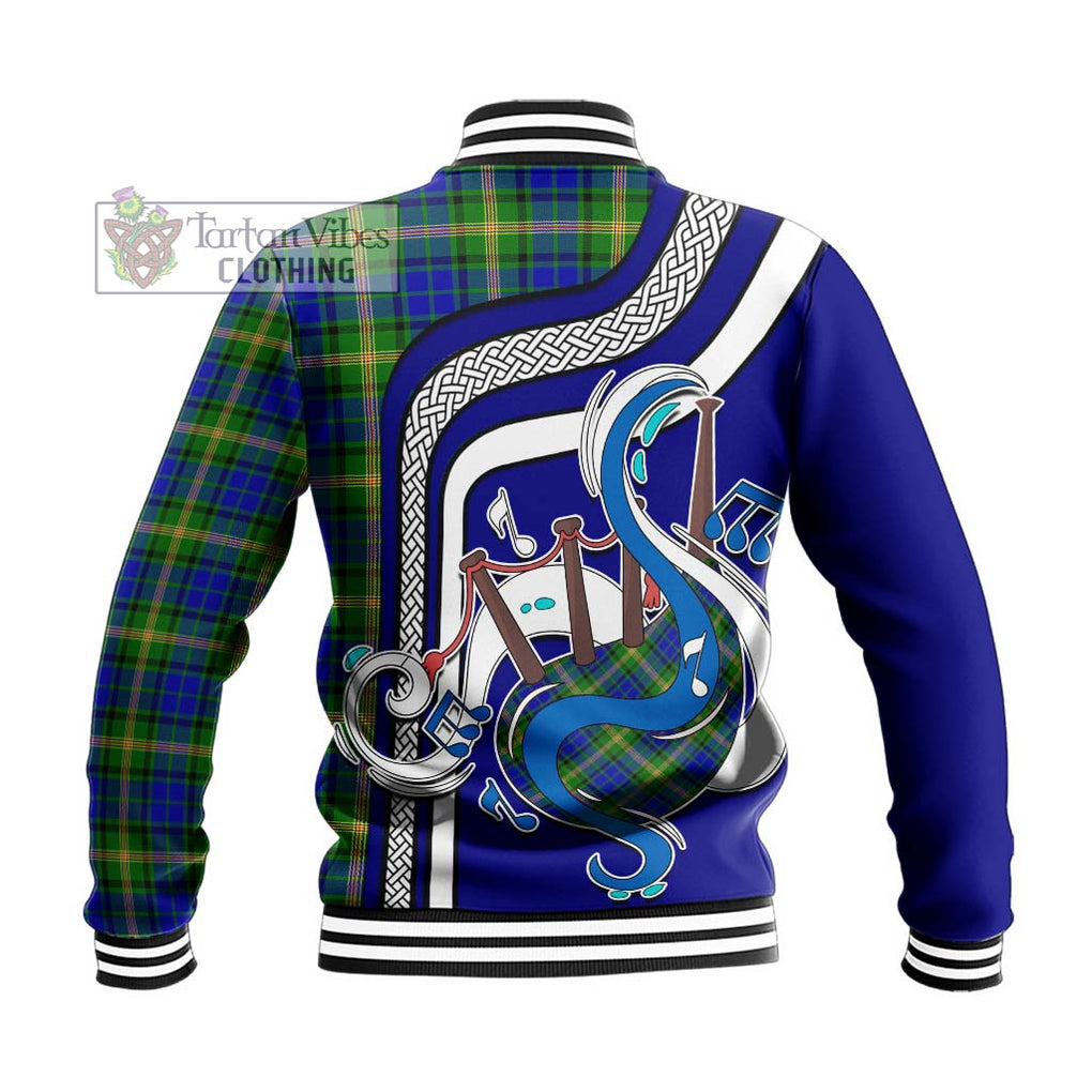 Tartan Vibes Clothing Maitland Tartan Baseball Jacket with Epic Bagpipe Style