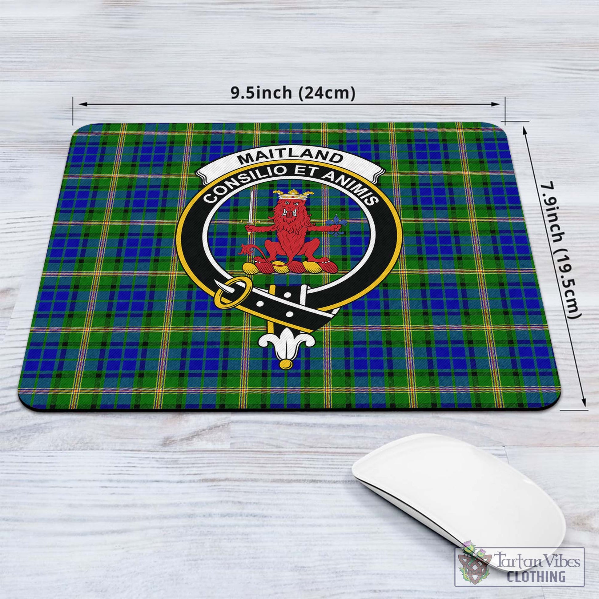 Tartan Vibes Clothing Maitland Tartan Mouse Pad with Family Crest