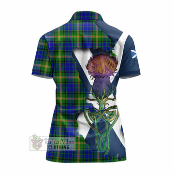 Tartan Vibes Clothing Maitland Tartan Family Crest Women's Polo Shirt Scottish Thistle Celtic Inspired
