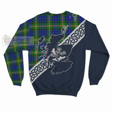 Tartan Vibes Clothing Maitland Tartan Sweatshirt Featuring Thistle and Scotland Map