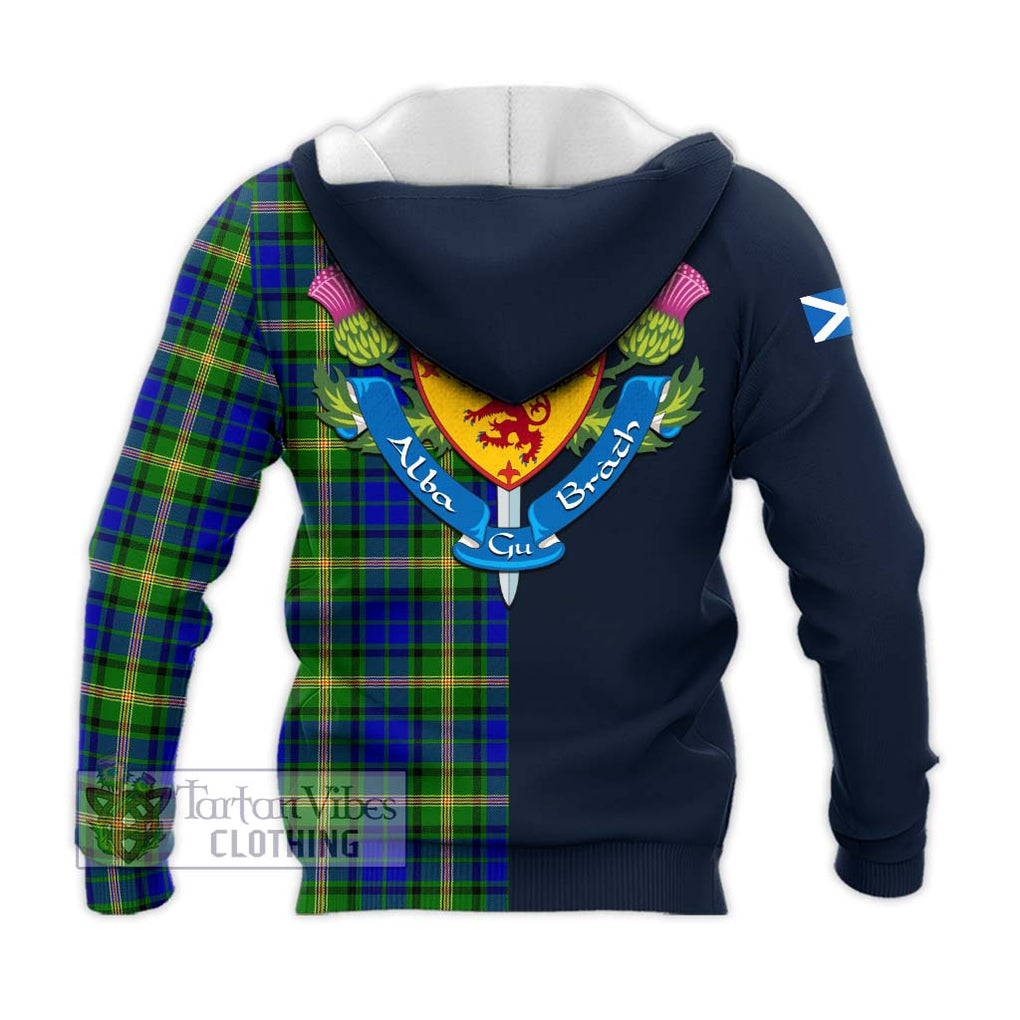 Tartan Vibes Clothing Maitland Tartan Knitted Hoodie with Scottish Lion Royal Arm Half Style