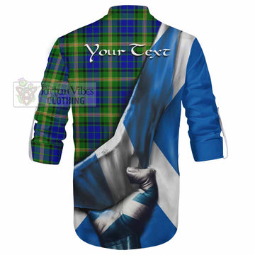 Tartan Vibes Clothing Maitland Tartan Ghillie Kilt Shirt with Family Crest Scotland Patriotic Style