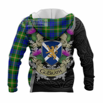 Maitland Tartan Family Crest Knitted Hoodie Lion Rampant Royal Thistle Shield Celtic Inspired
