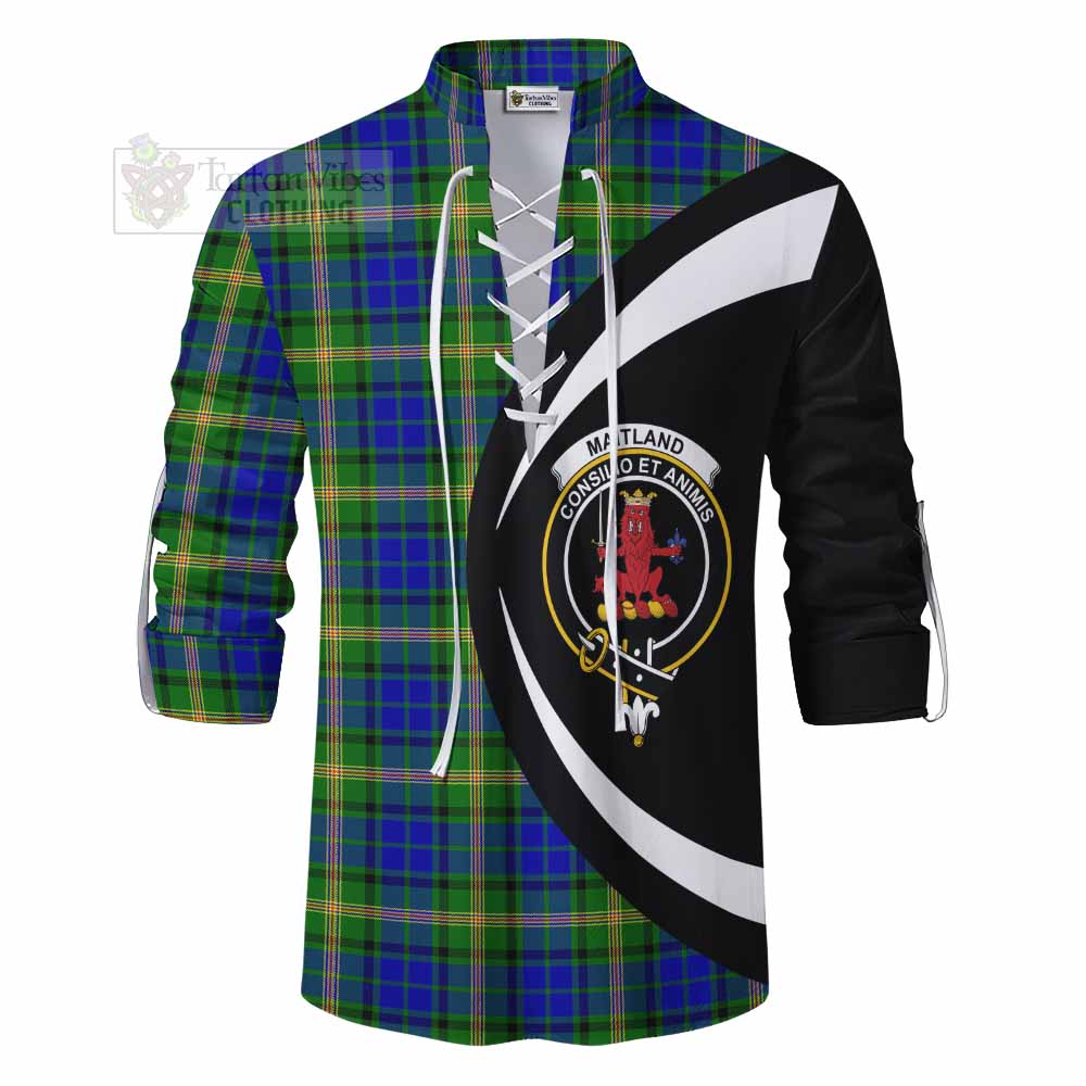 Tartan Vibes Clothing Maitland Tartan Ghillie Kilt Shirt with Family Crest Circle Style