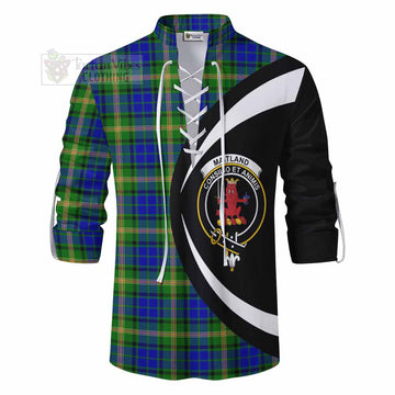 Tartan Vibes Clothing Maitland Tartan Ghillie Kilt Shirt with Family Crest Circle Style
