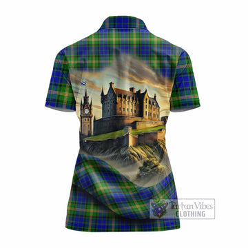 Tartan Vibes Clothing Maitland Tartan Family Crest Women's Polo Shirt with Scottish Ancient Castle Stype