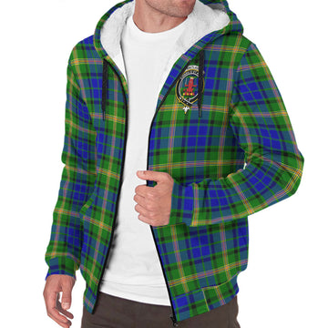 Maitland Tartan Sherpa Hoodie with Family Crest