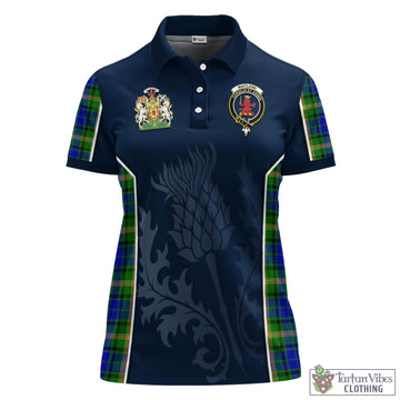 Maitland Tartan Women's Polo Shirt with Family Crest and Scottish Thistle Vibes Sport Style