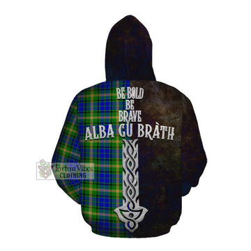 Maitland Tartan Family Crest Cotton Hoodie Alba Gu Brath Be Brave Lion Ancient Style