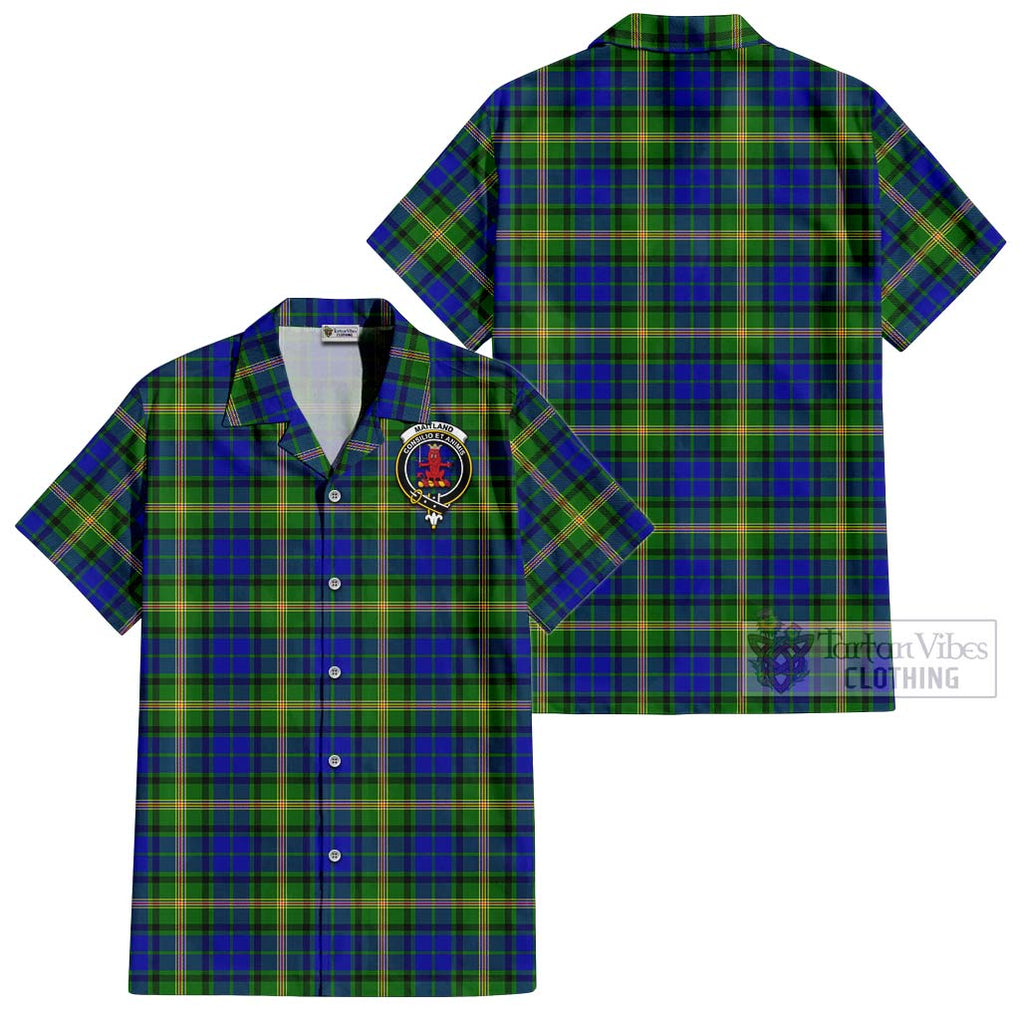Maitland Tartan Cotton Hawaiian Shirt with Family Crest Kid - Tartan Vibes Clothing