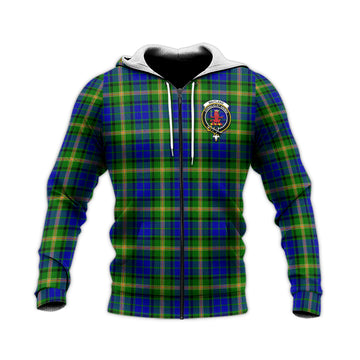Maitland Tartan Knitted Hoodie with Family Crest