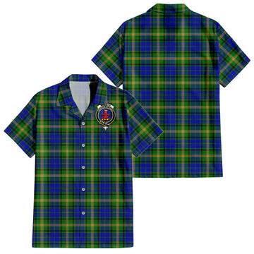 Maitland Tartan Short Sleeve Button Down Shirt with Family Crest