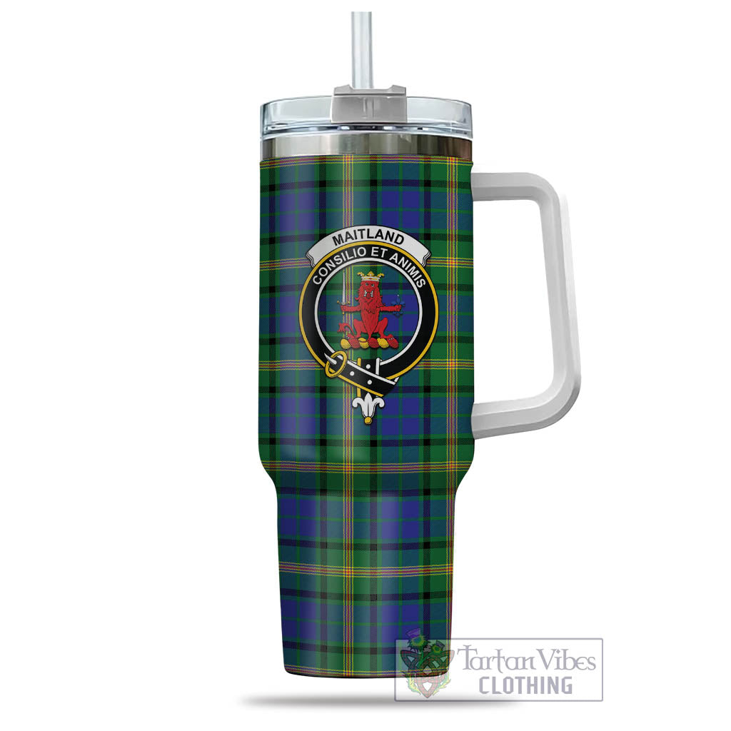 Tartan Vibes Clothing Maitland Tartan and Family Crest Tumbler with Handle