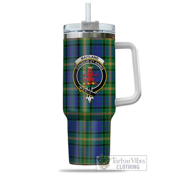 Maitland Tartan and Family Crest Tumbler with Handle