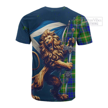 Maitland Tartan Family Crest Cotton T-shirt with Scottish Majestic Lion