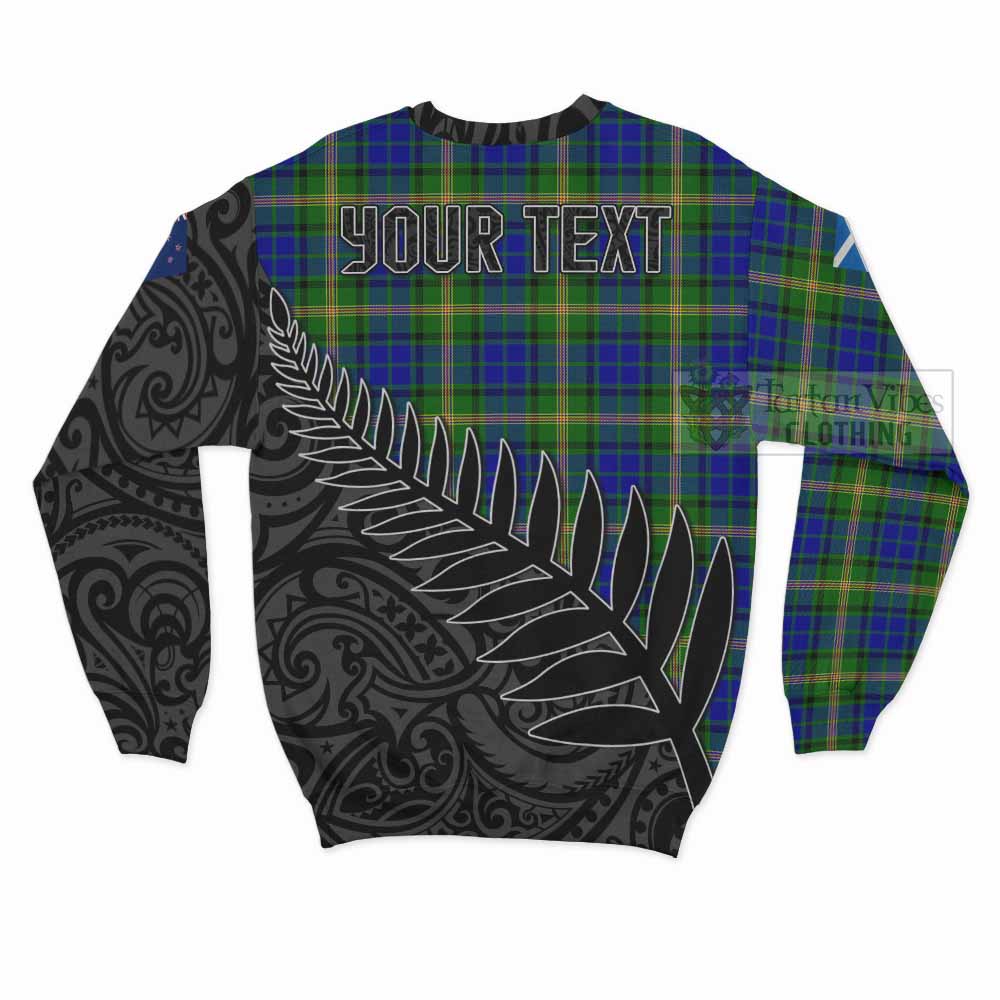 Tartan Vibes Clothing Maitland Crest Tartan Sweatshirt with New Zealand Silver Fern Half Style