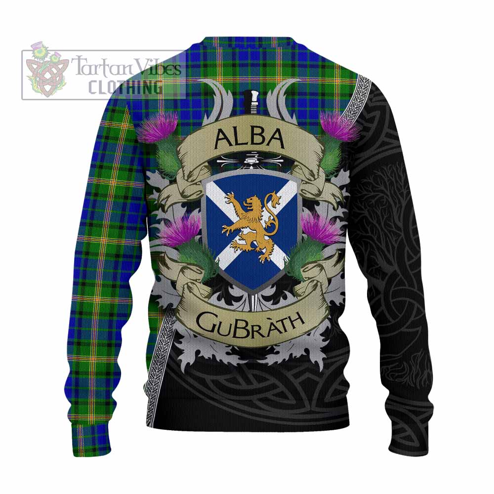 Tartan Vibes Clothing Maitland Tartan Family Crest Knitted Sweater Lion Rampant Royal Thistle Shield Celtic Inspired