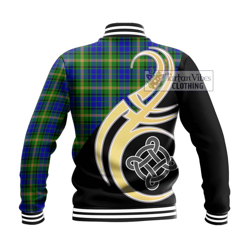 Maitland Tartan Baseball Jacket with Family Crest and Celtic Symbol Style - Tartan Vibes Clothing