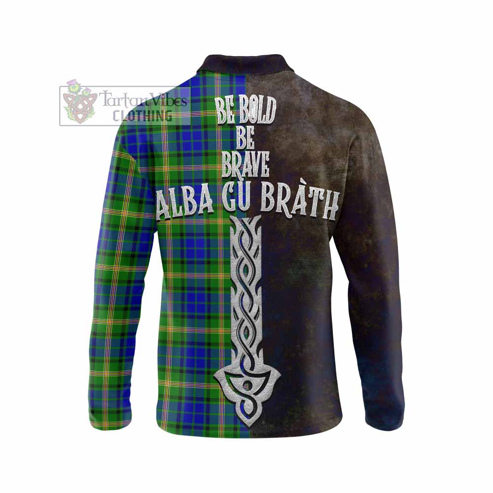 Tartan Vibes Clothing Maitland Tartan Family Crest Long Sleeve Polo Shirt Alba Gu Brath Be Brave Lion Ancient Style