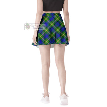 Maitland Tartan Women's Plated Mini Skirt Cross Style