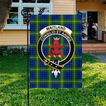 Maitland Tartan Flag with Family Crest