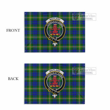 Tartan Vibes Clothing Maitland Tartan House Flag with Family Crest
