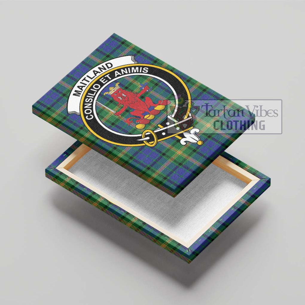 Maitland Tartan Canvas Print Wall Art with Family Crest - Tartan Vibes Clothing